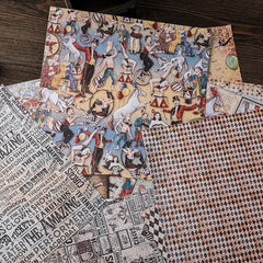 16pcs Vintage Circus Journal Paper for DIY Gift - Arts Crafts
