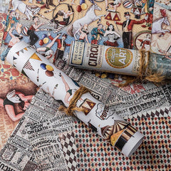 16pcs Vintage Circus Journal Paper for DIY Gift - Arts Crafts