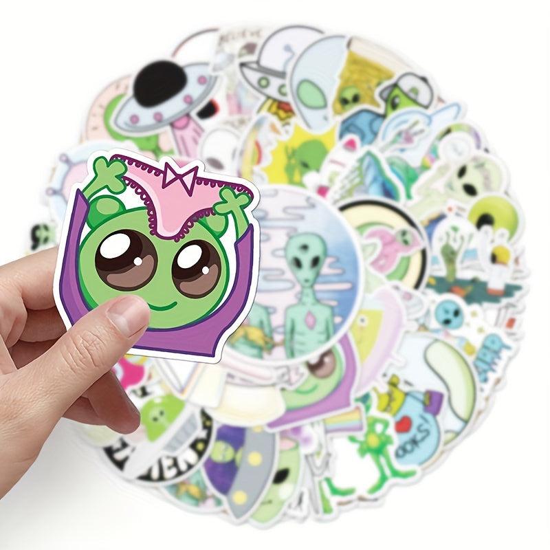 50pcs Alien Series Doodle Stickers Waterproof Decorative DIY Creative Toys