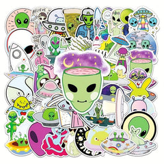 50pcs Alien Series Doodle Stickers Waterproof Decorative DIY Creative Toys