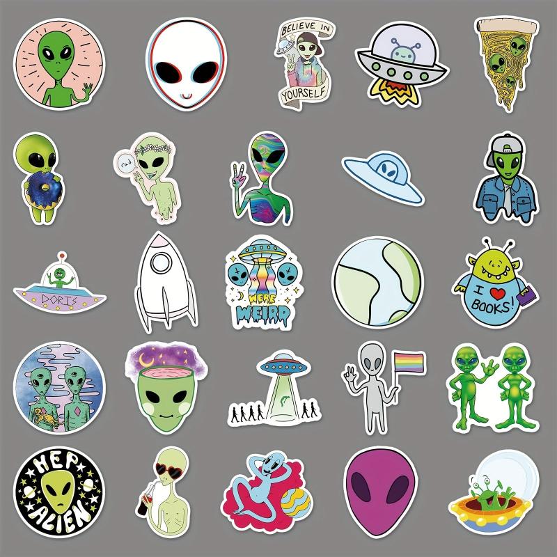 50pcs Alien Series Doodle Stickers Waterproof Decorative DIY Creative Toys