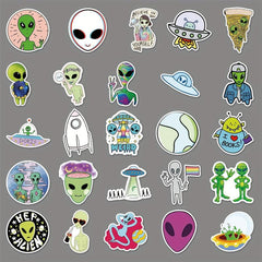 50pcs Alien Series Doodle Stickers Waterproof Decorative DIY Creative Toys