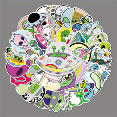 50pcs Alien Series Doodle Stickers Waterproof Decorative DIY Creative Toys