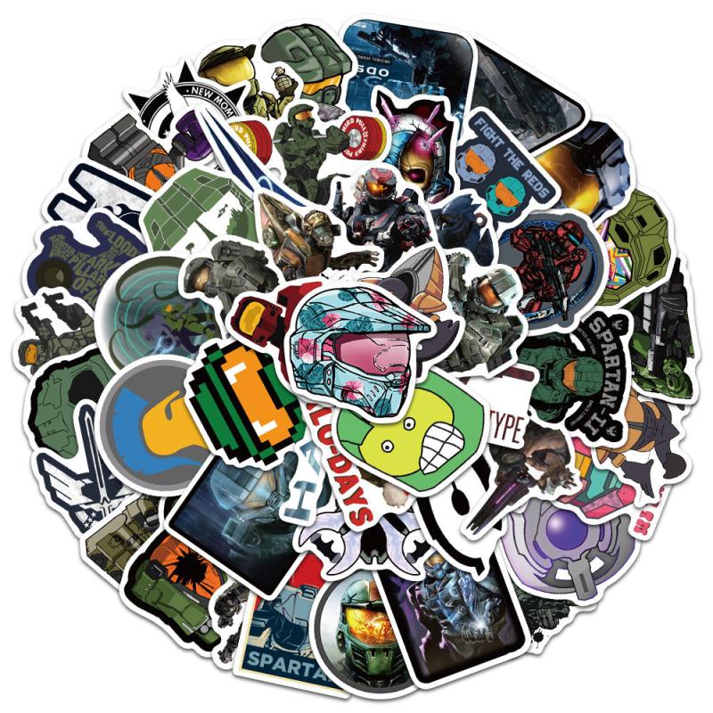 50pcs Shooting Game Stickers Waterproof Vinyl Decals for Bottles & Skateboard