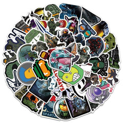 50pcs Shooting Game Stickers Waterproof Vinyl Decals for Bottles & Skateboard