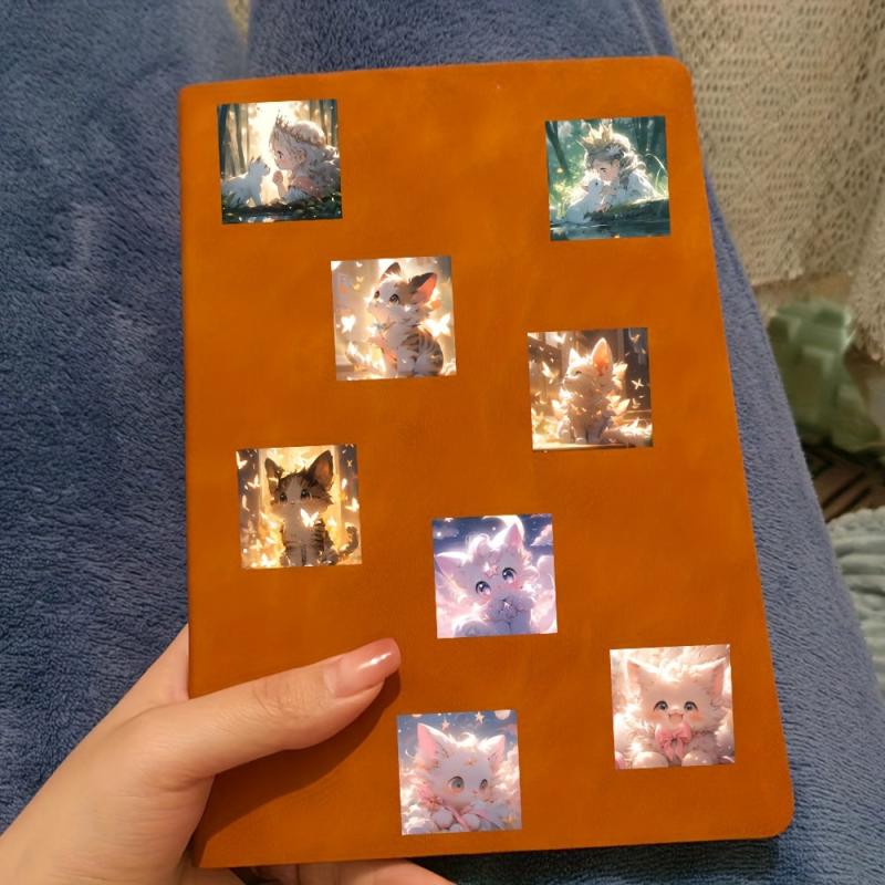 48pcs Cartoon Cat PVC Waterproof Animal Stickers Pack For Kids