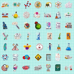 200pcs Science Stickers Pack for Students Physics Chemistry Biology Decals