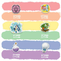 200pcs Science Stickers Pack for Students Physics Chemistry Biology Decals