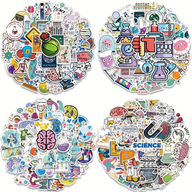 200pcs Science Stickers Pack for Students Physics Chemistry Biology Decals