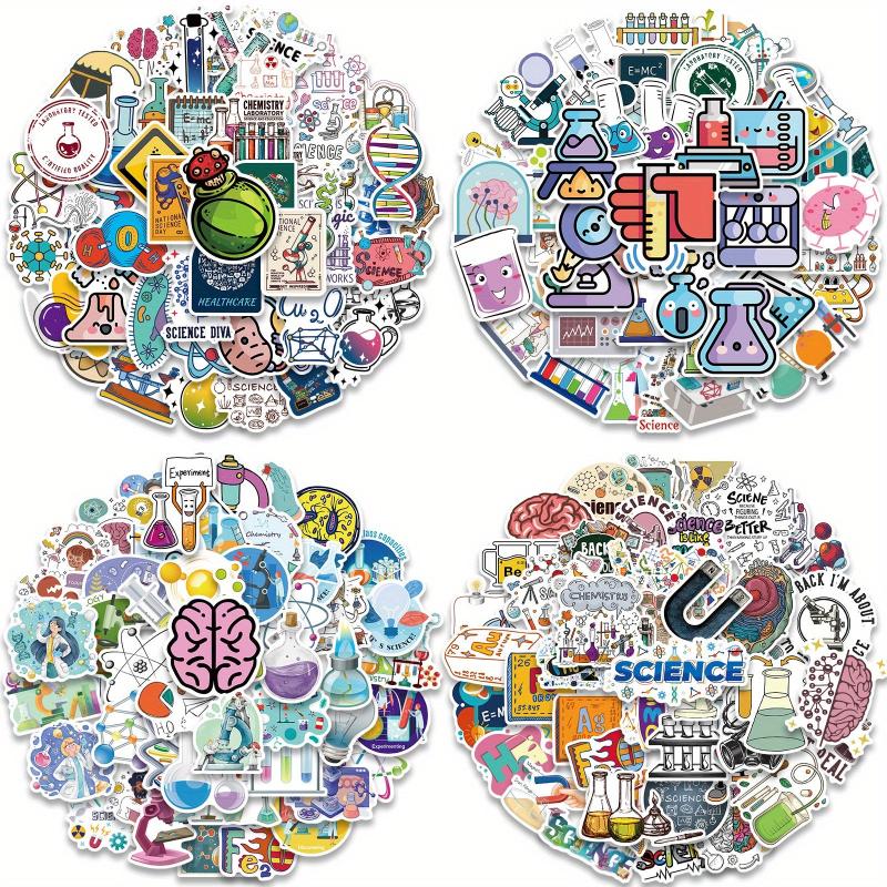 200pcs Science Stickers Pack for Students Physics Chemistry Biology Decals