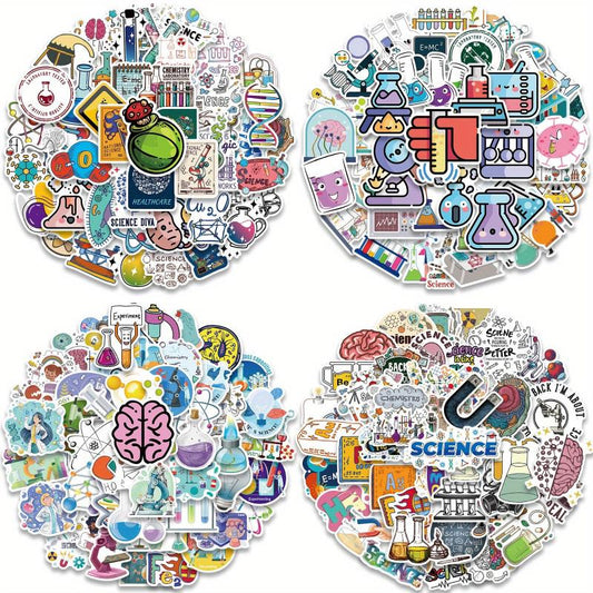 200pcs Science Stickers Pack for Students Physics Chemistry Biology Decals