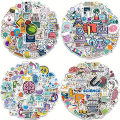 200pcs Science Stickers Pack for Students Physics Chemistry Biology Decals