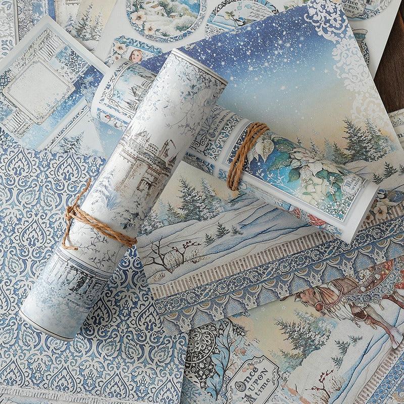15pcs Large Winter Elf Paper Flowers Journal DIY Background Gift Women Adults