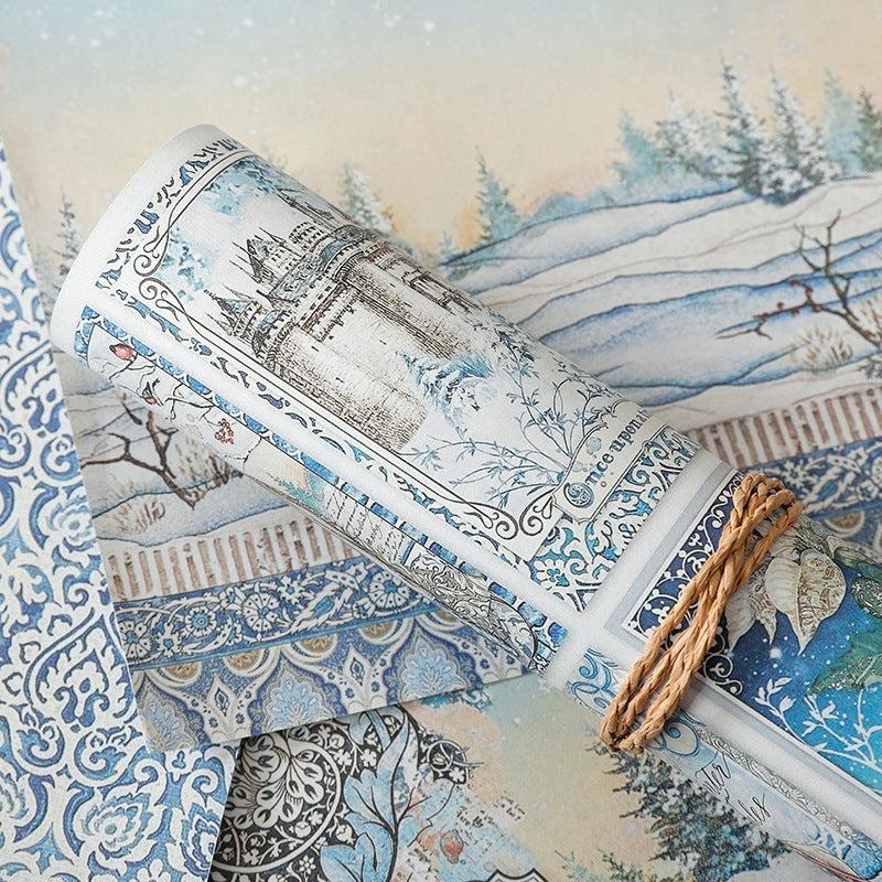 15pcs Large Winter Elf Paper Flowers Journal DIY Background Gift Women Adults
