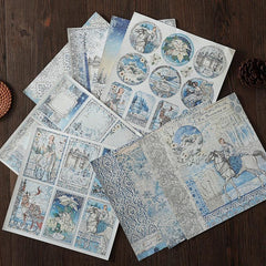 15pcs Large Winter Elf Paper Flowers Journal DIY Background Gift Women Adults