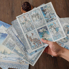 15pcs Large Winter Elf Paper Flowers Journal DIY Background Gift Women Adults