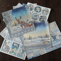 15pcs Large Winter Elf Paper Flowers Journal DIY Background Gift Women Adults
