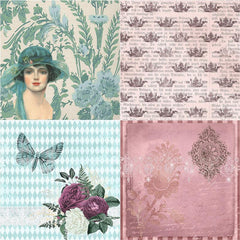 12pcs Large Size Retro Nobleman Lady Journal Paper For Background DIY Gift