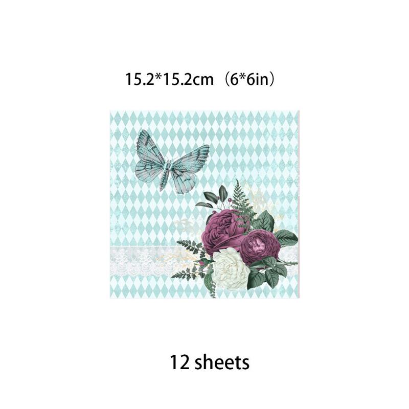 12pcs Large Size Retro Nobleman Lady Journal Paper For Background DIY Gift