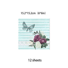 12pcs Large Size Retro Nobleman Lady Journal Paper For Background DIY Gift