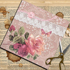 12pcs Large Size Retro Nobleman Lady Journal Paper For Background DIY Gift