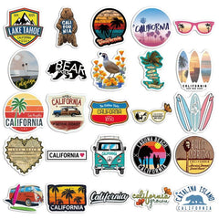 50pcs California Vinyl Stickers for Water Bottle Laptop