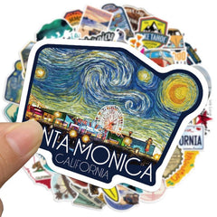 50pcs California Vinyl Stickers for Water Bottle Laptop