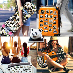 50pcs Cartoon Panda Stickers for Stationery Laptops Water Cups Mobile Cases