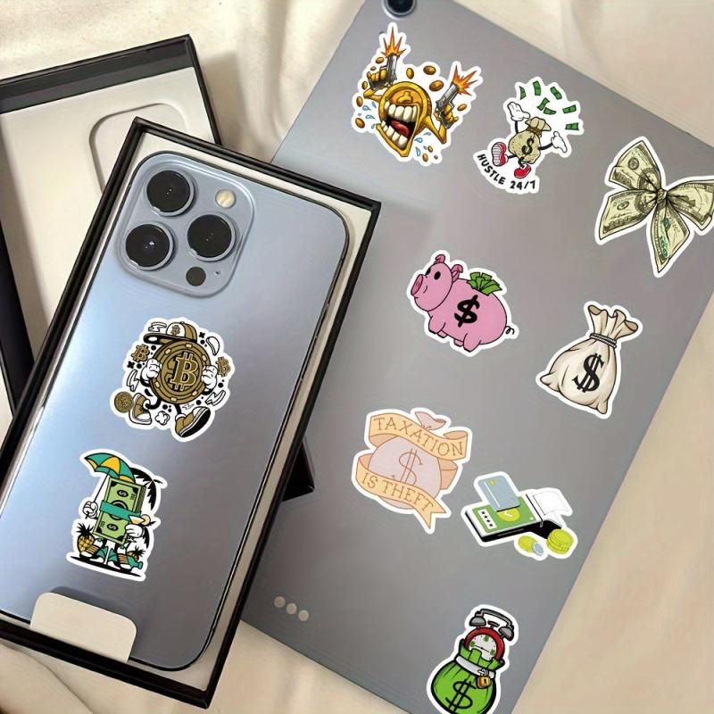 50pcs Money Stickers Planner Scrapbooks Water Bottles Dollar Signs