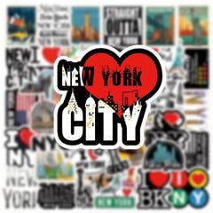 53pcs York City Aesthetics Vinyl Waterproof Stickers for Water Bottle Laptop