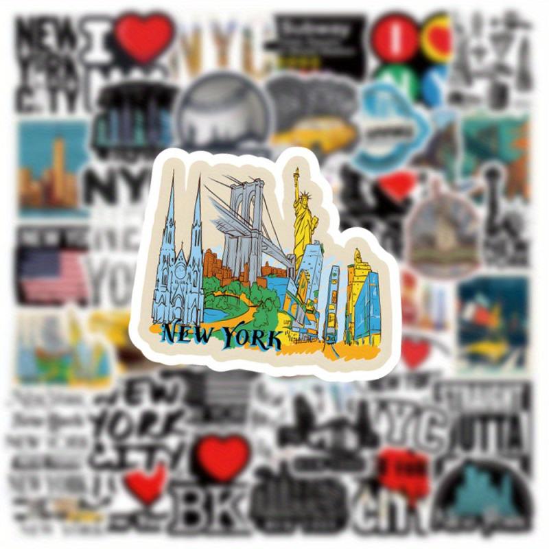 53pcs York City Aesthetics Vinyl Waterproof Stickers for Water Bottle Laptop