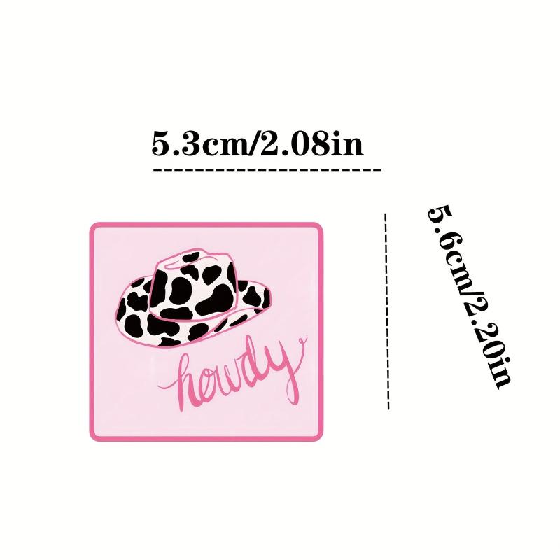 55pcs Cowgirl Cowboy Stickers Pink Hat Boots Decals Gift