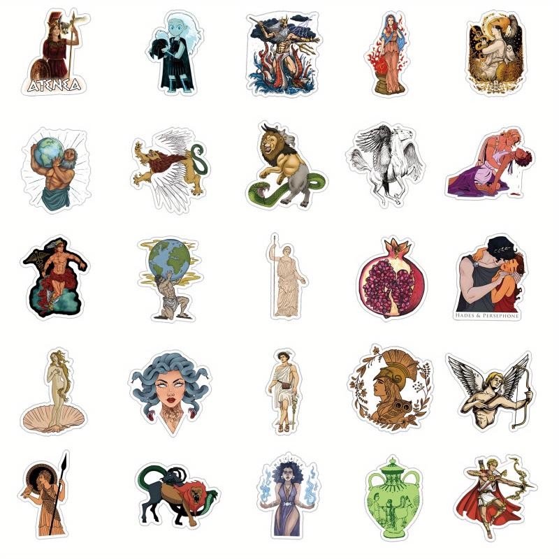 Greek Mythology Stickers Pack for Water Bottle Laptop - Waterproof Vinyl Decals