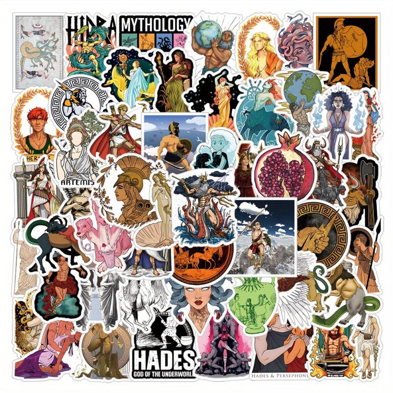 Greek Mythology Stickers Pack for Water Bottle Laptop - Waterproof Vinyl Decals