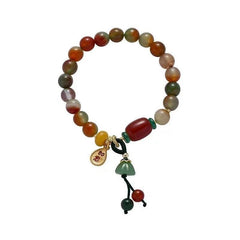 Colorful Natural Stone Ethnic Style Lotus Bracelet for Friends