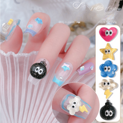 10pcs Cartoon Lightning Cloud Nail Rhinestones Gems Glitter Nail Art Jewelry