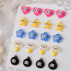 10pcs Cartoon Lightning Cloud Nail Rhinestones Gems Glitter Nail Art Jewelry
