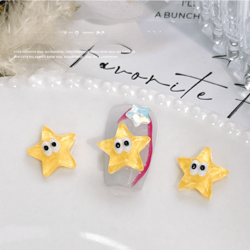 10pcs Cartoon Lightning Cloud Nail Rhinestones Gems Glitter Nail Art Jewelry