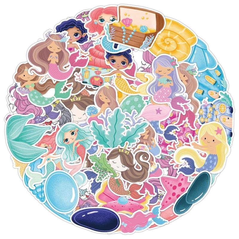 50pcs Mermaid Cartoon Doodle Sticker DIY Creative Toy