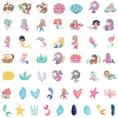 50pcs Mermaid Cartoon Doodle Sticker DIY Creative Toy