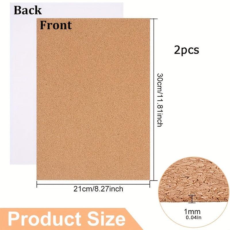 Self-Adhesive Cork Sheets 1mm Thick A4 - Set of 2