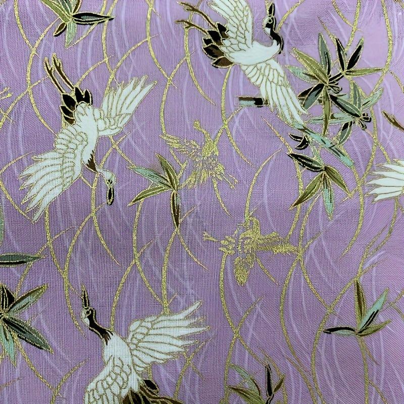 5pcs 9.8x9.8in Cotton Patches Hot Stamped Cloud Crane DIY