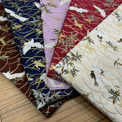 5pcs 9.8x9.8in Cotton Patches Hot Stamped Cloud Crane DIY