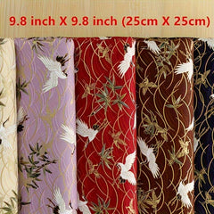 5pcs 9.8x9.8in Cotton Patches Hot Stamped Cloud Crane DIY
