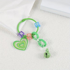 Pink Love Pendant DIY Children's Chain Beaded Keychain Bell Pendant