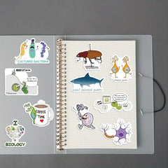 50pcs Funny Bio Science Stickers Phone Laptop Water Cup Waterproof Decorative