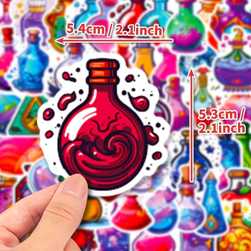 50pcs Magic Bottle Stickers Waterproof DIY for Water Bottle Laptop