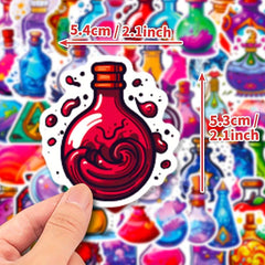 50pcs Magic Bottle Stickers Waterproof DIY for Water Bottle Laptop