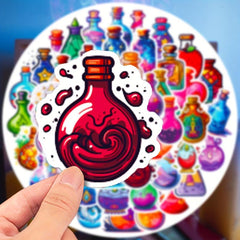 50pcs Magic Bottle Stickers Waterproof DIY for Water Bottle Laptop