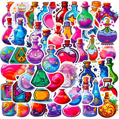 50pcs Magic Bottle Stickers Waterproof DIY for Water Bottle Laptop